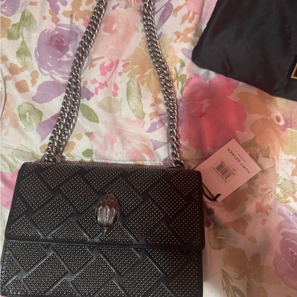 Kurt Geiger Black and Silver Quilted Shoulder Bag - Picture 5 of 5